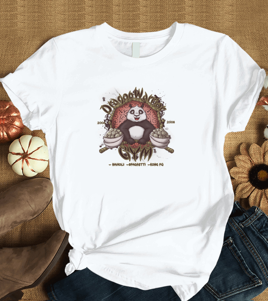 Dragon Warrior Gym Kung Fu Noodles Panda 2008 Po T-Shirt