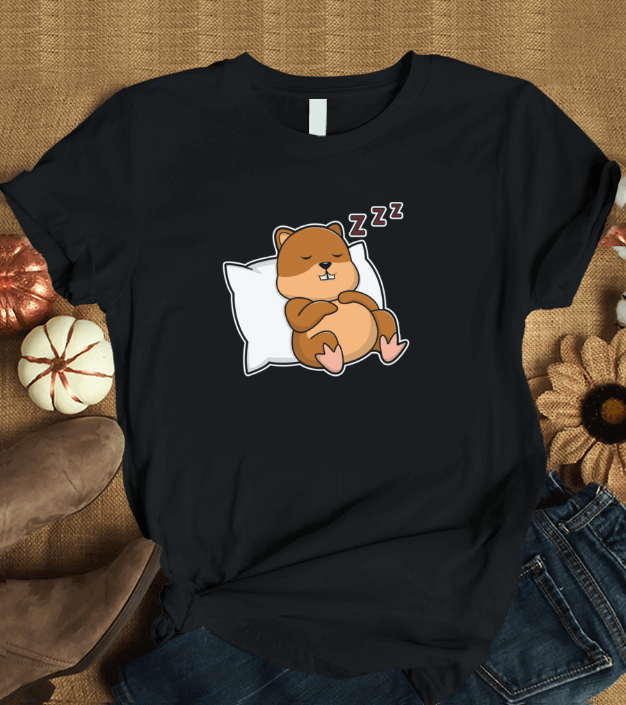Hamster Sleeping on Pillow with ZZZs T-Shirt