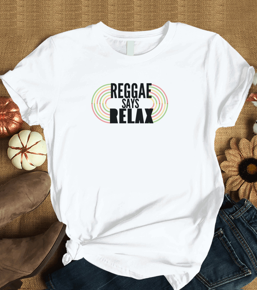 Reggae Says Relax Rasta Colors Circle T-Shirt
