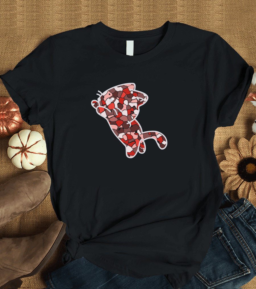 Crystal Cat Mosaic Ruby Red T-Shirt