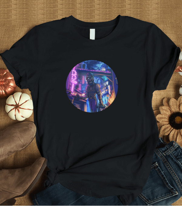 T-Shirt: Cybertom Neo-Noir Futuristic Street Scene T-Shirt Cybertom Neo-Noir Futuristic Street Scene T-Shirt