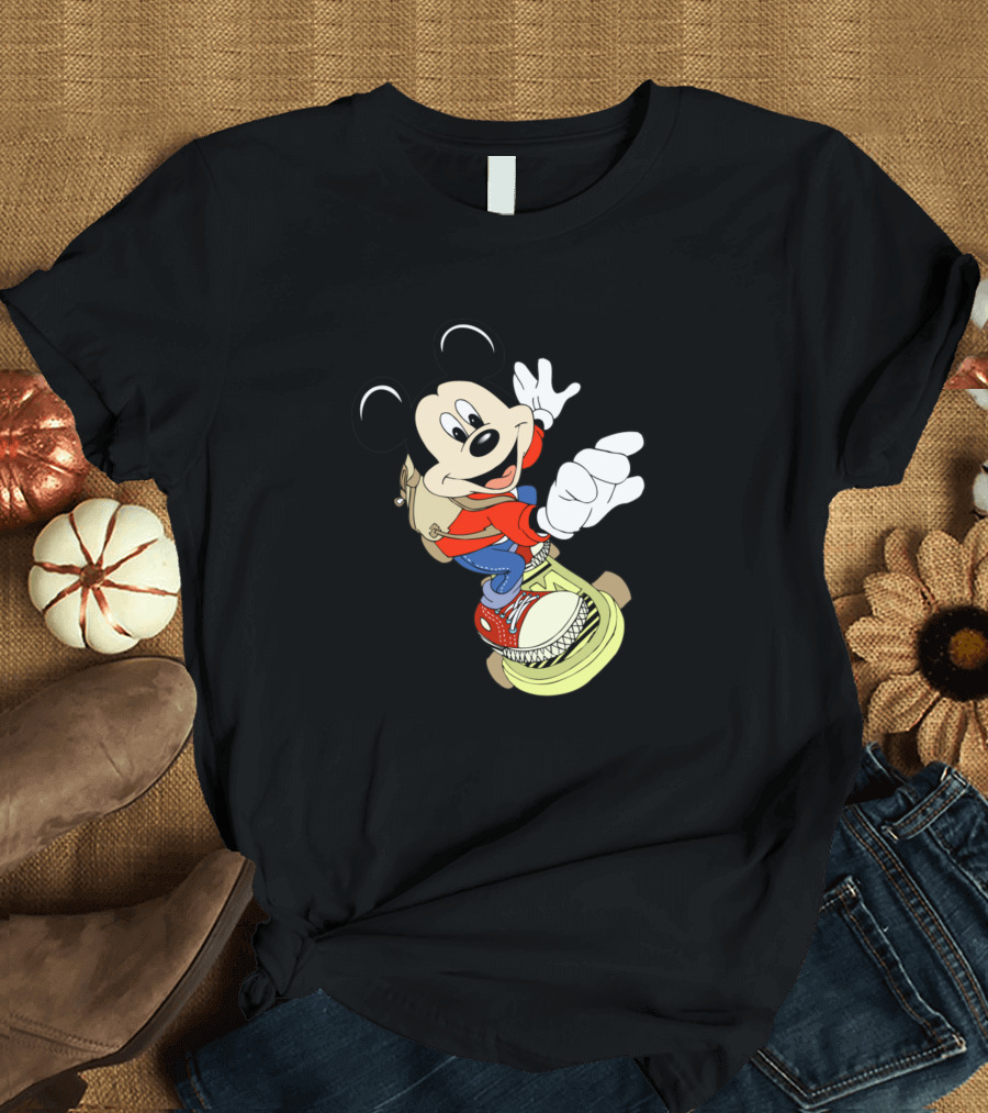 Mickey Mouse Fly By The Skateboard Ride T-Shirt