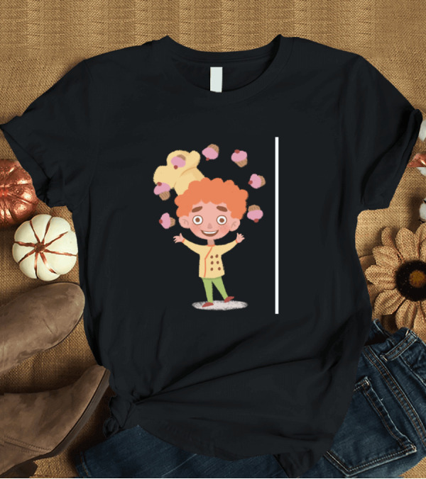 T-Shirt: Little Baker Juggles Cupcakes and Smiles T-Shirt Little Baker Juggles Cupcakes and Smiles T-Shirt