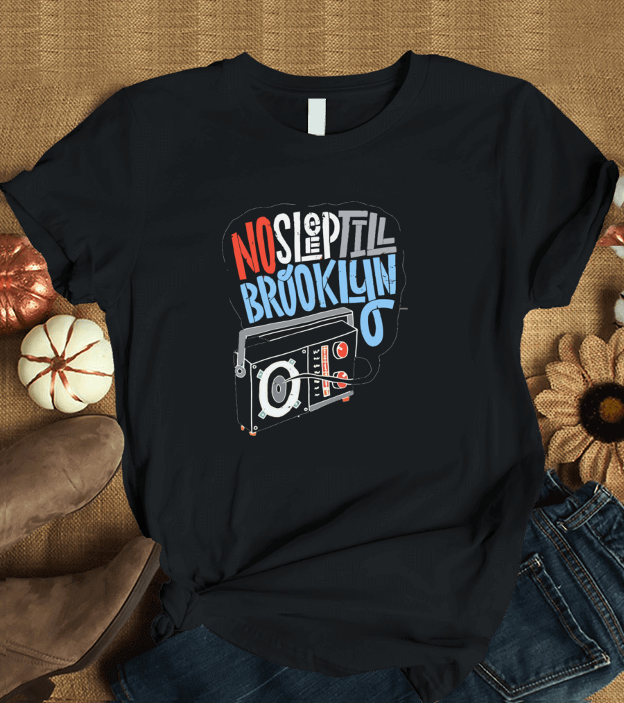 No Sleep Till Brooklyn Retro Boombox T-Shirt