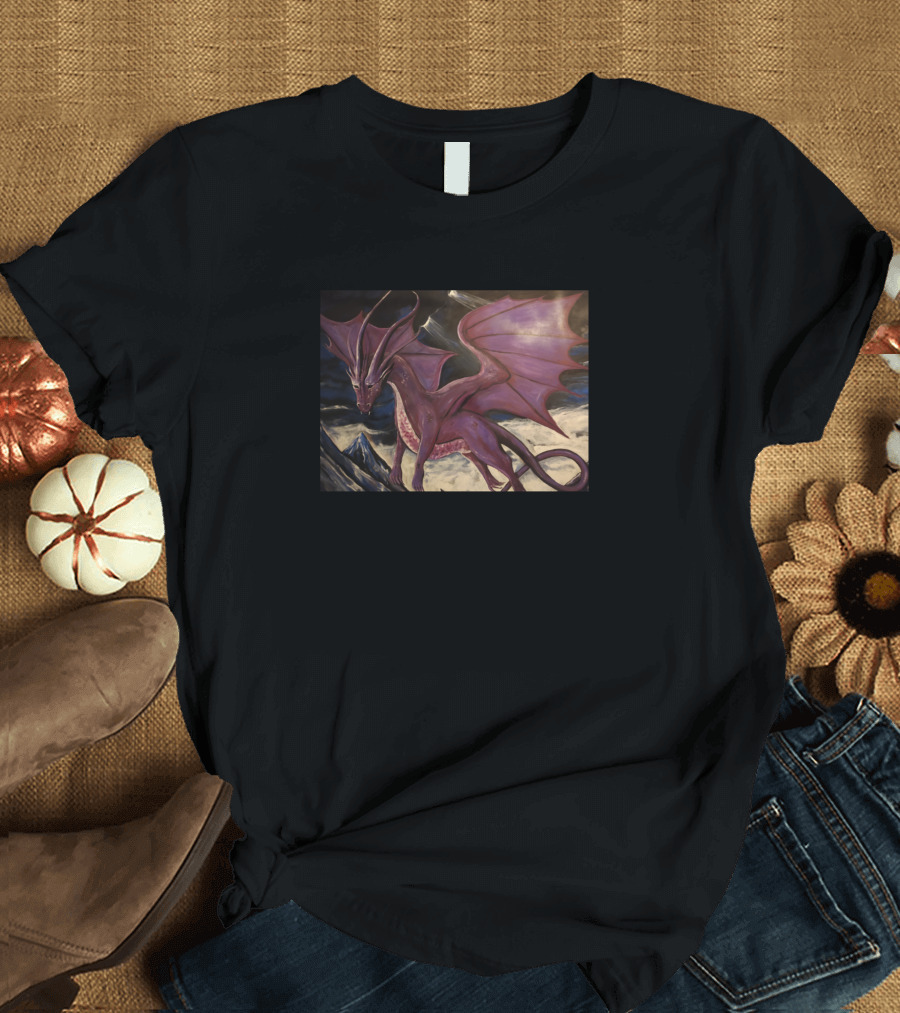 Purple Dragon on Mountainous Terrain T-Shirt