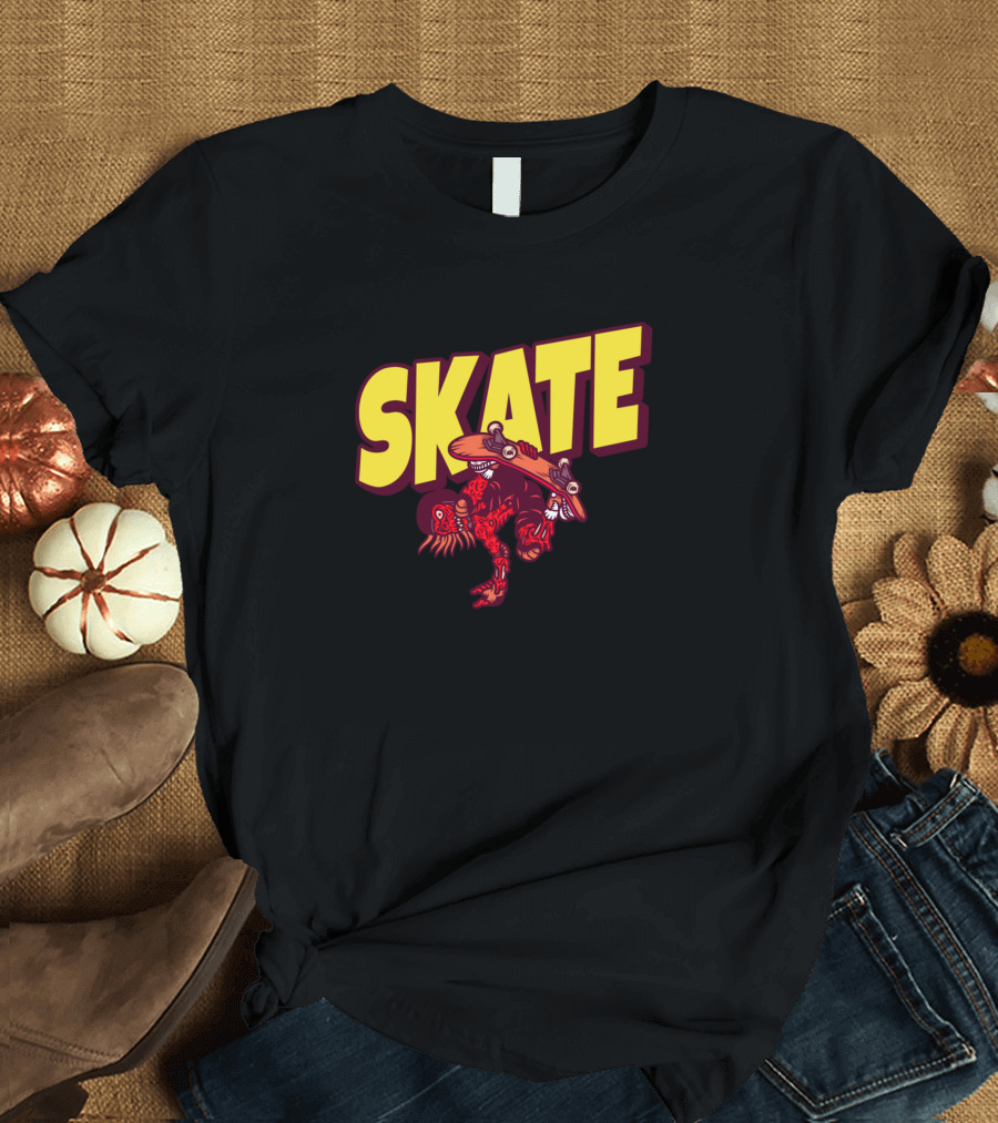 Skateboarding Creature with Skateboard Vibrant T-Shirt