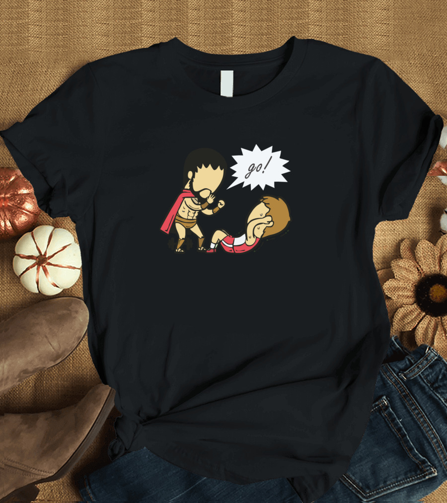 Sports Coaches Are Heroes Cartoon Sports Sit Ups Go T-Shirt