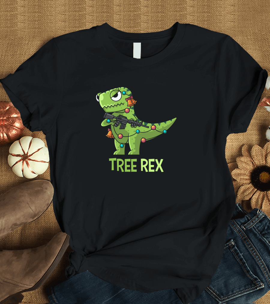 Ugly Christmas Tree Rex Dino Trex Anti Chris T-Shirt