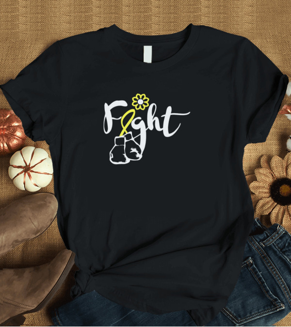 T-Shirt: Fight Faith Hope Cure Support Endometriosis Awareness Ribbon Boxing Gloves Flower T-Shirt Fight Faith Hope Cure Support Endometriosis Awareness Ribbon Boxing Gloves Flower T-Shirt
