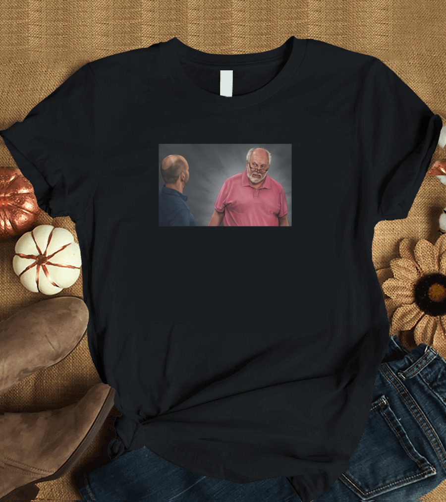 Leonard Confrontation Bald Man Pink Shirt Glasses T-Shirt
