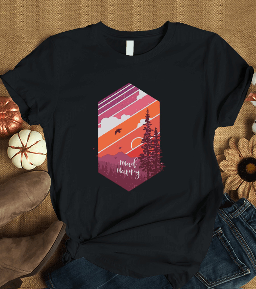 Madhappy Sunset Mountains and Trees Vintage T-Shirt