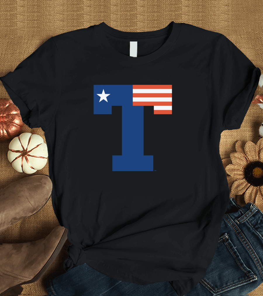 Tyler Patriots T Logo with Star and Stripes T-Shirt