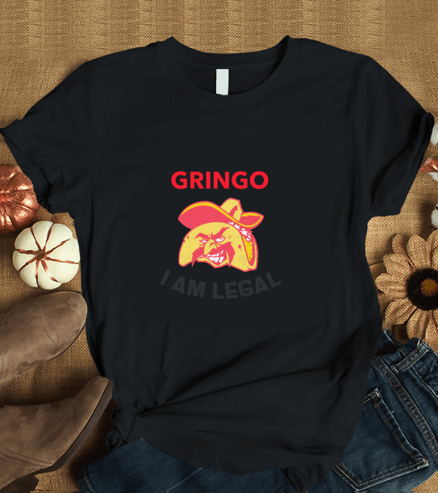 Calm Down Gringo I Am Legal Angry Taco in Sombrero T-Shirt
