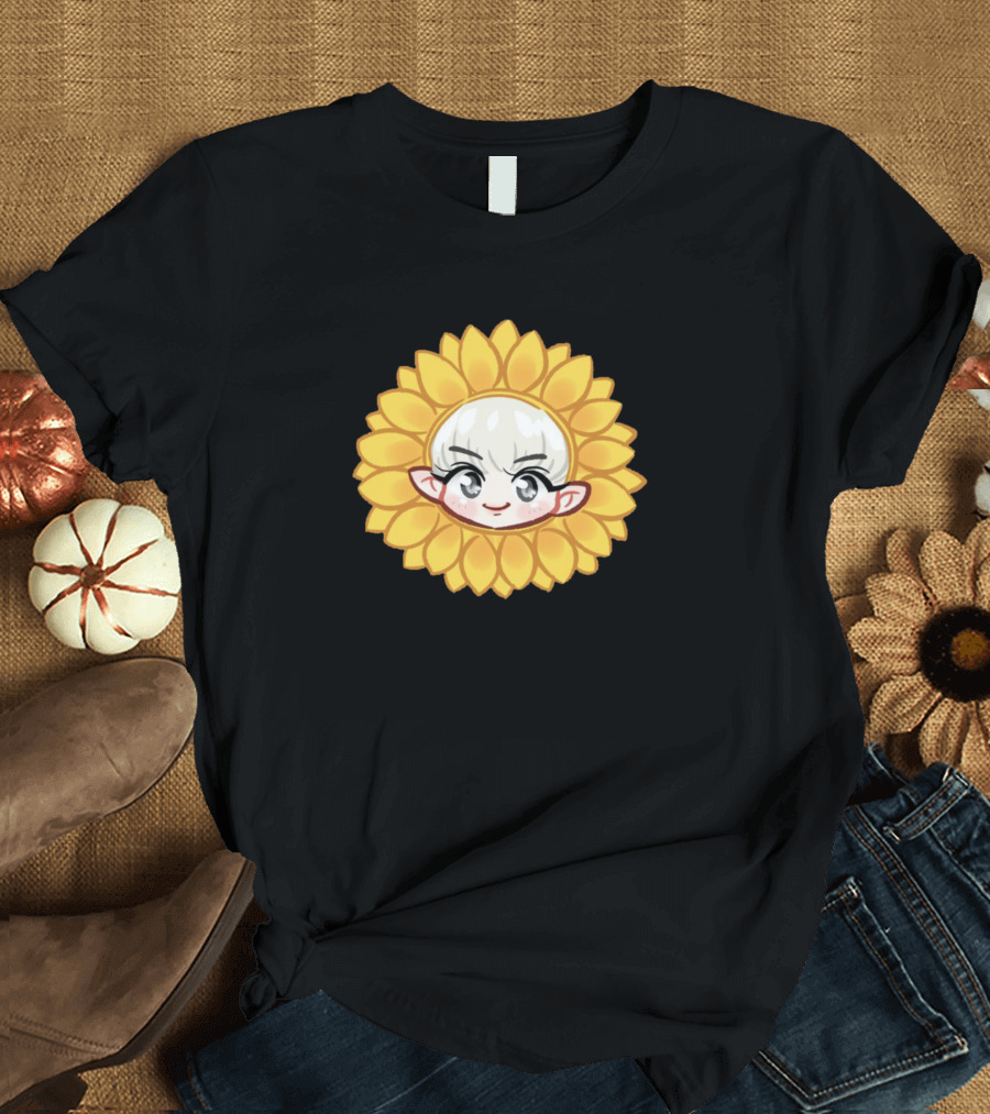 Chanyeol Exo Sunflower Head Cartoon T-Shirt
