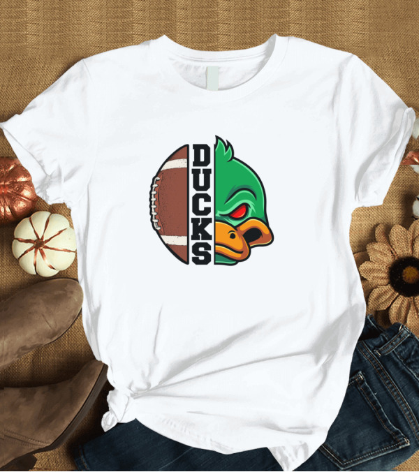 T-Shirt: Ducks Football Fierce Mascot and Ball T-Shirt Ducks Football Fierce Mascot and Ball T-Shirt