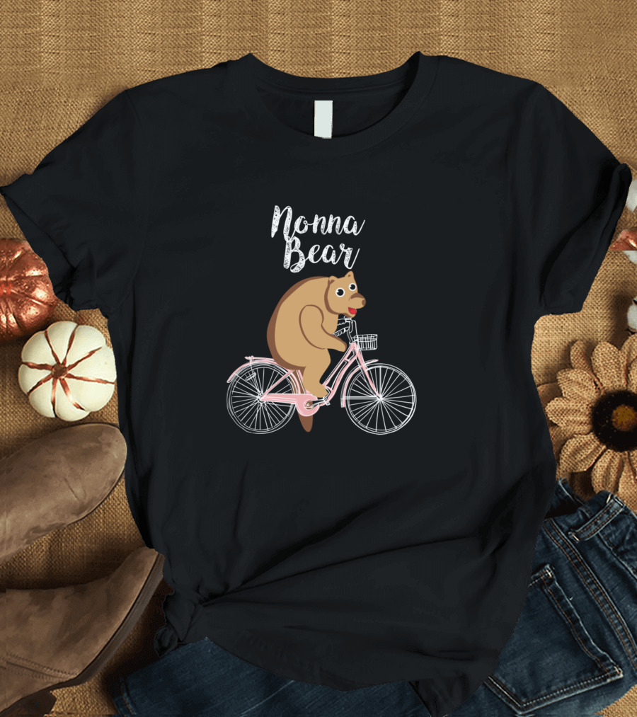 Nonna Bear On A Bicycle For Cyclin T-Shirt