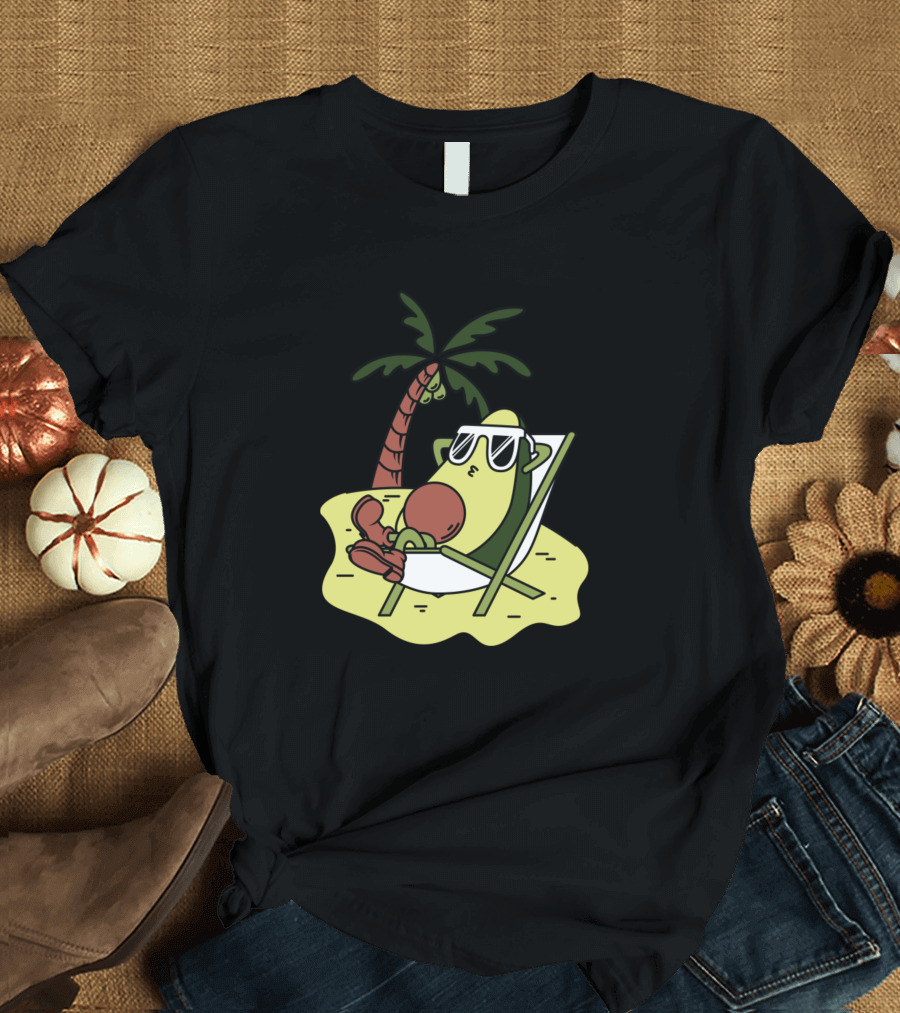 The Avokados Beach Relaxation with Sunglasses and Palm Tree T-Shirt
