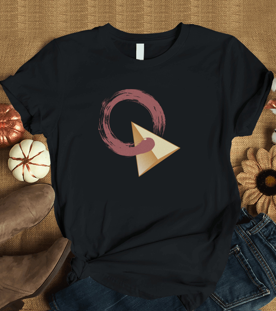 The Logic Of Zen Painted Enso Circle and Golden Pyramid T-Shirt