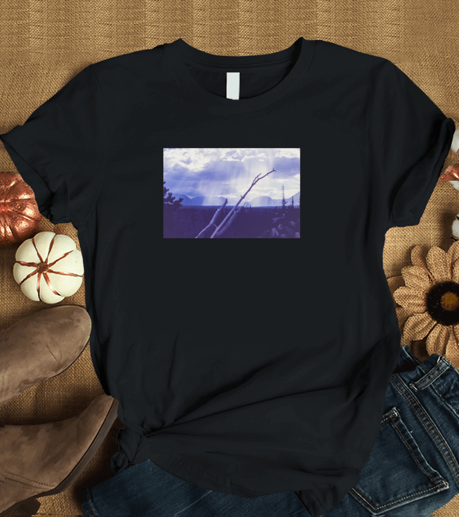 Vintage Mountain Photo Majestic Purple Sunset Vista T-Shirt