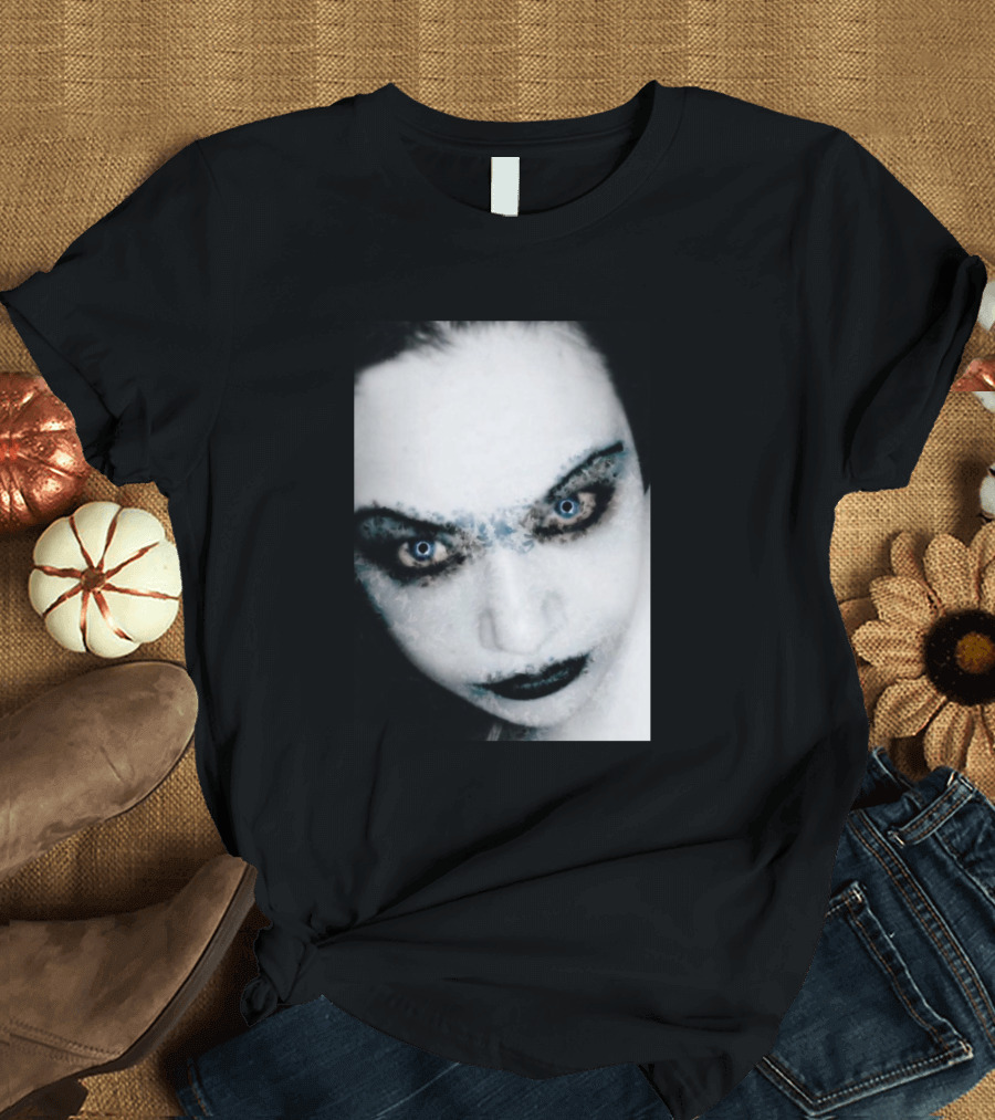 Beautiful Goth Face with Intense Blue Eyes T-Shirt