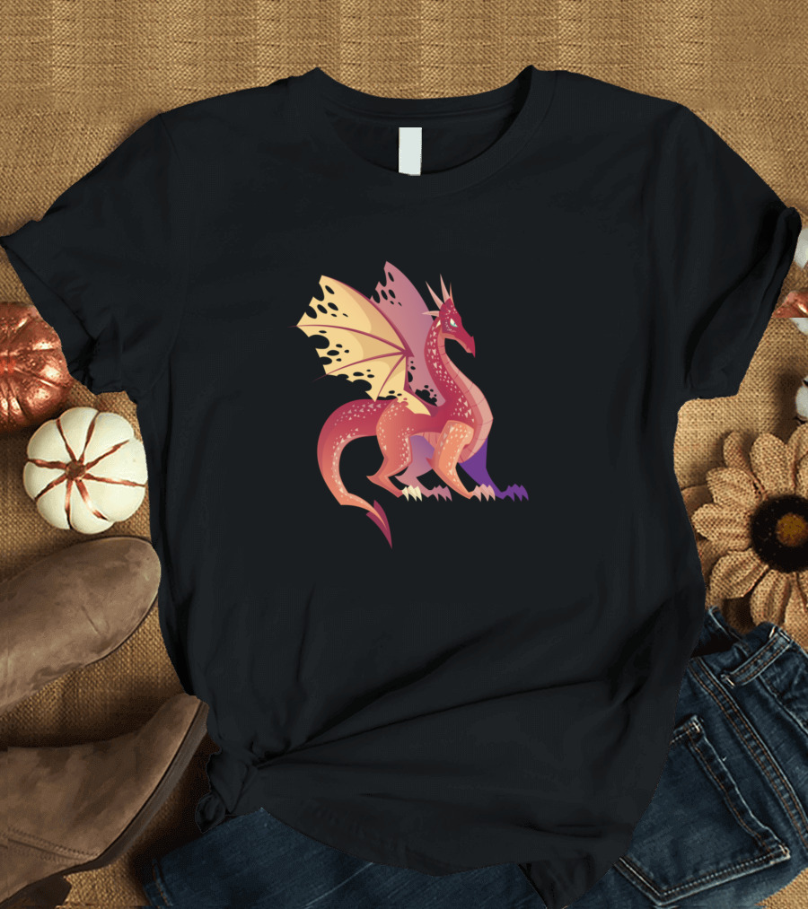 Legend Standing Dragon Crimson Winged Mythical Creature T-Shirt