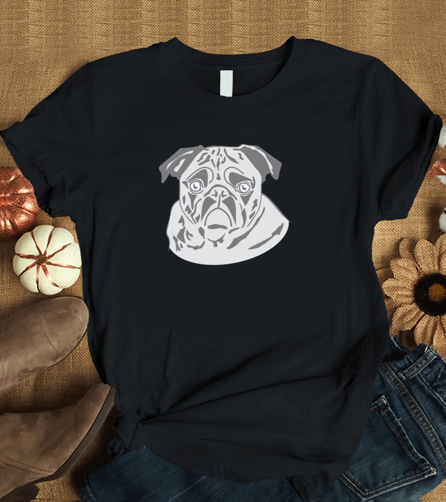 Pug Face Gray Colors T-Shirt
