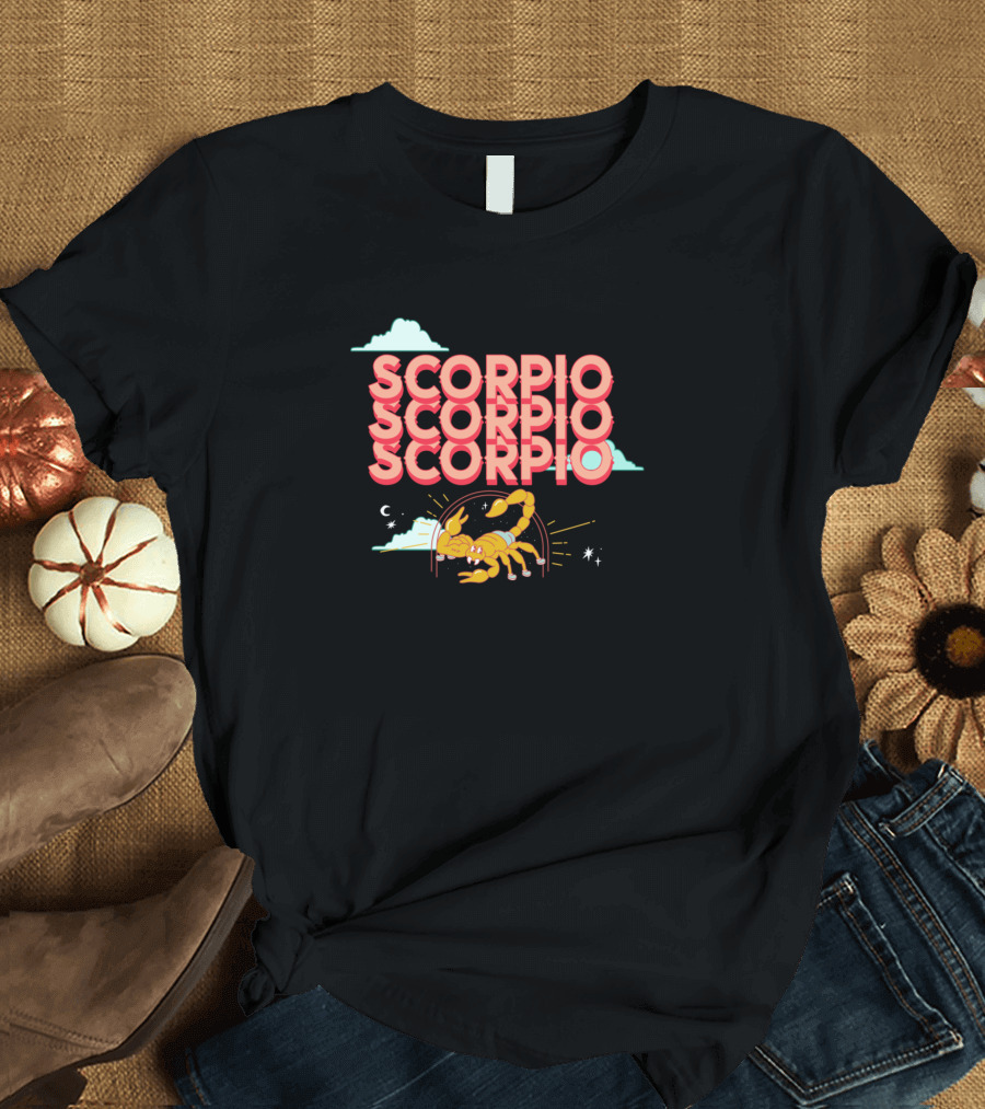 SCORPIO Zodiac Scorpion Cloud Night Sky T-Shirt
