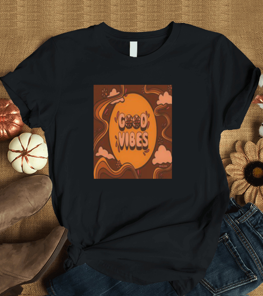 Good Vibes Sunshine Retro Clouds T-Shirt