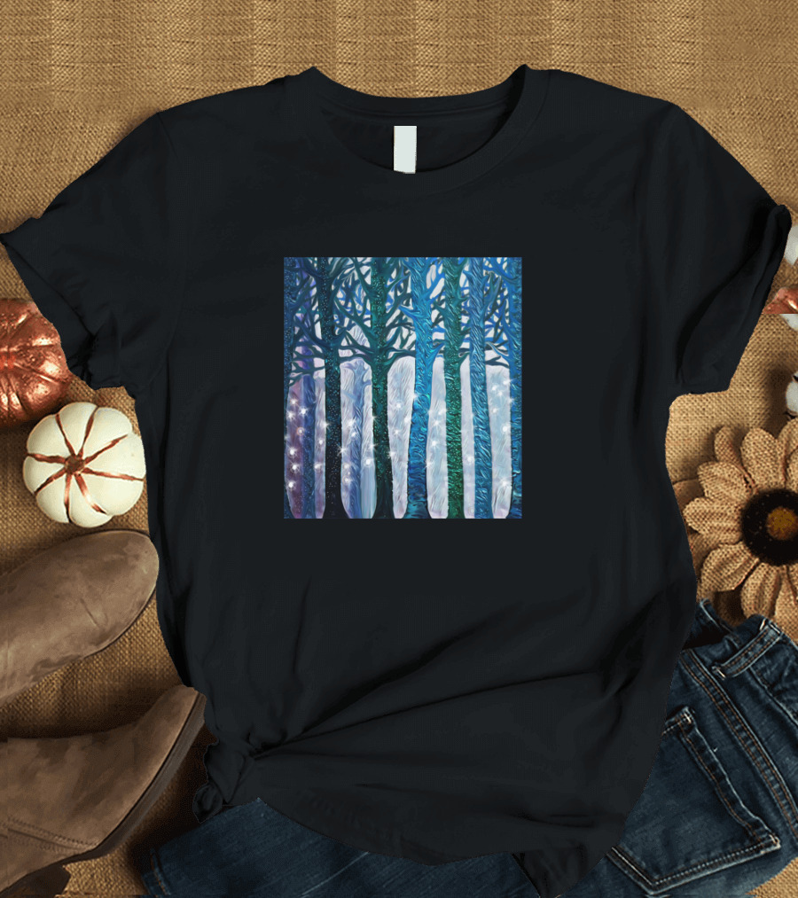 The Forest Of Fireflies Enchanted Woodland Twilight T-Shirt