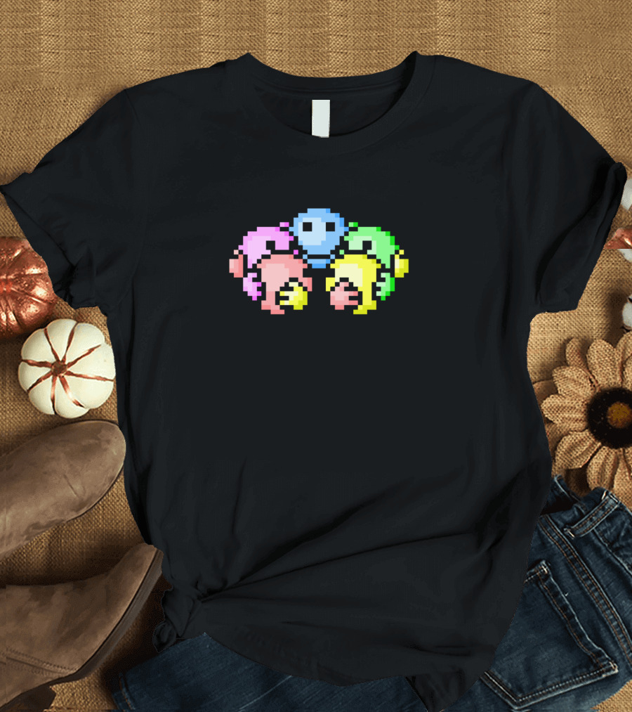 Amici Pixel Art Pastel Characters Circle T-Shirt