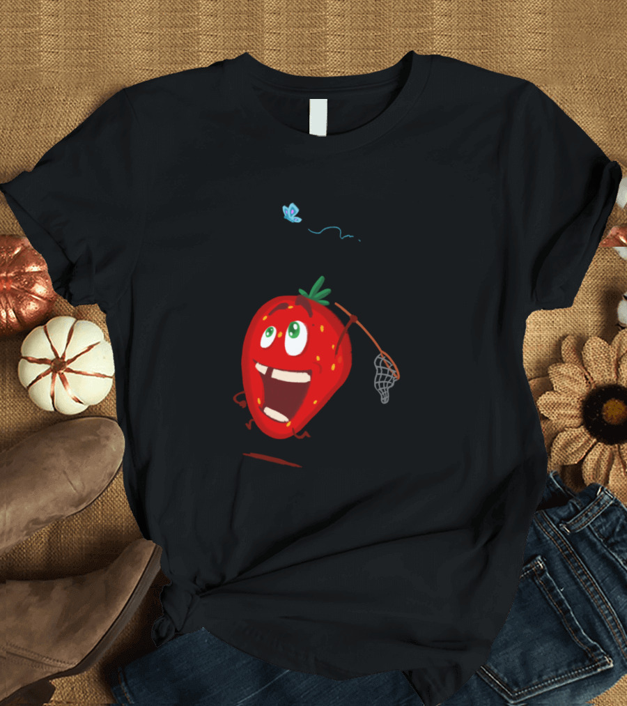 Chasing Strawberry with a Butterfly Net T-Shirt