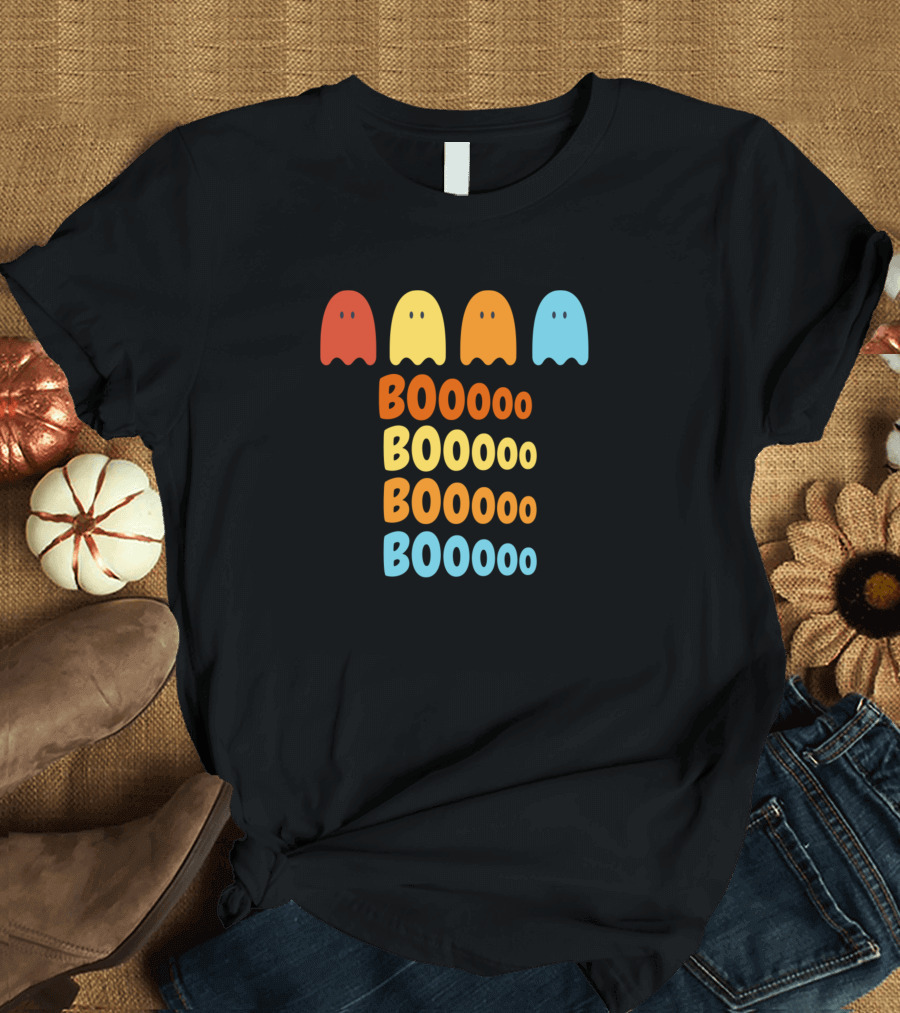 Booo Booooo Boooooo Boo Cute Ghosts T-Shirt