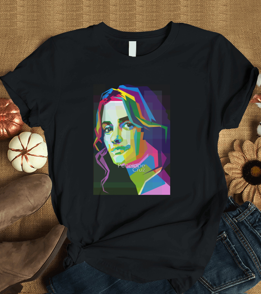 Penelope Cruz Colorful Wpap Style Pop T-Shirt
