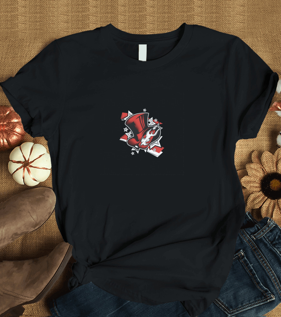 Persona 5 Phantom Thieves Top Hat Red Flames Star T-Shirt