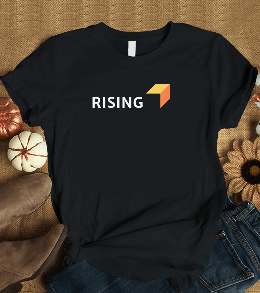 Rising Block Logo with Geometric Orange and Yellow Arrow Shape T-Shirt