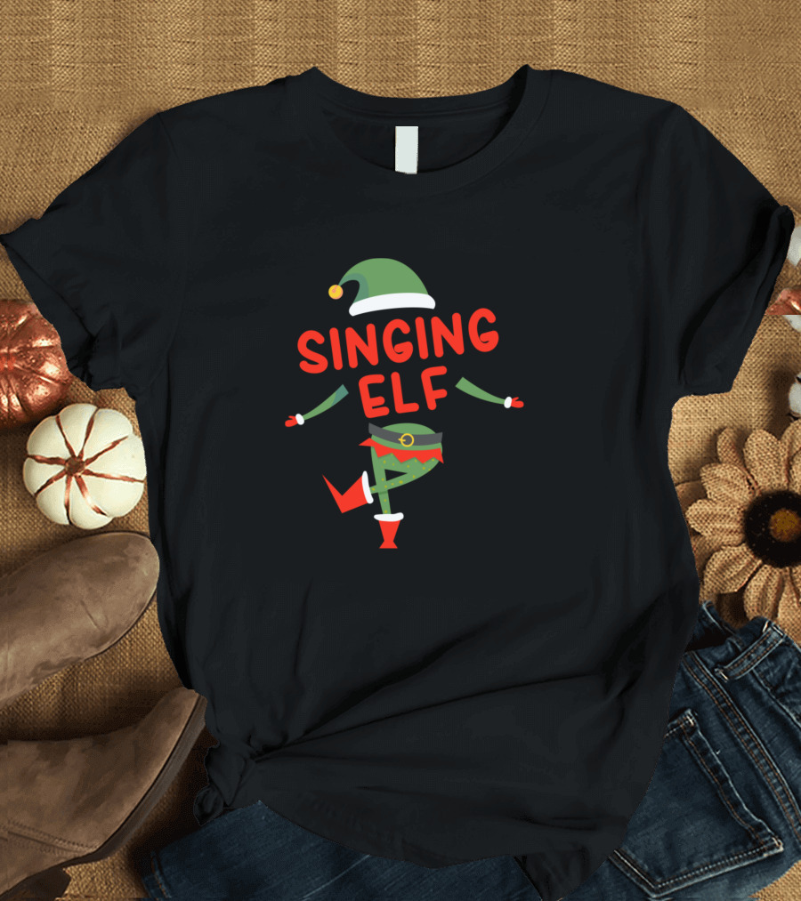 Singing Elf Cute Christmas Dance T-Shirt