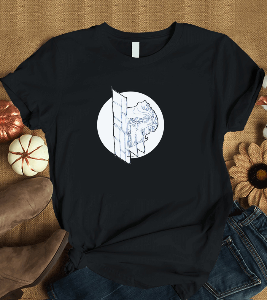 Octo Architect Blueprint Octopus Tower Concept T-Shirt