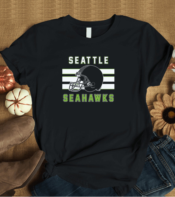 T-Shirt: Seattle Seahawks Football Helmet Stripes T-Shirt Seattle Seahawks Football Helmet Stripes T-Shirt