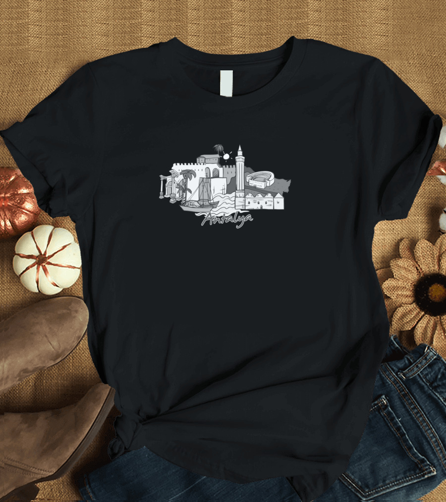 Antalya Landmarks and Icons Collage T-Shirt