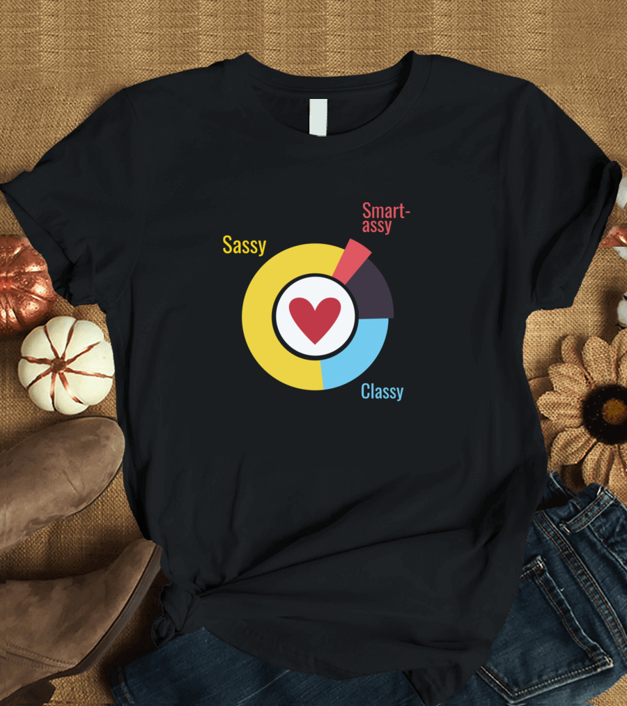 Sassy Smart-Assy Classy Heart Pie Chart Diagram T-Shirt