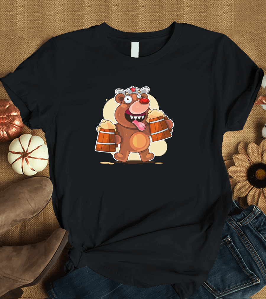 Beer Bear Brewery Celebration Grunge T-Shirt