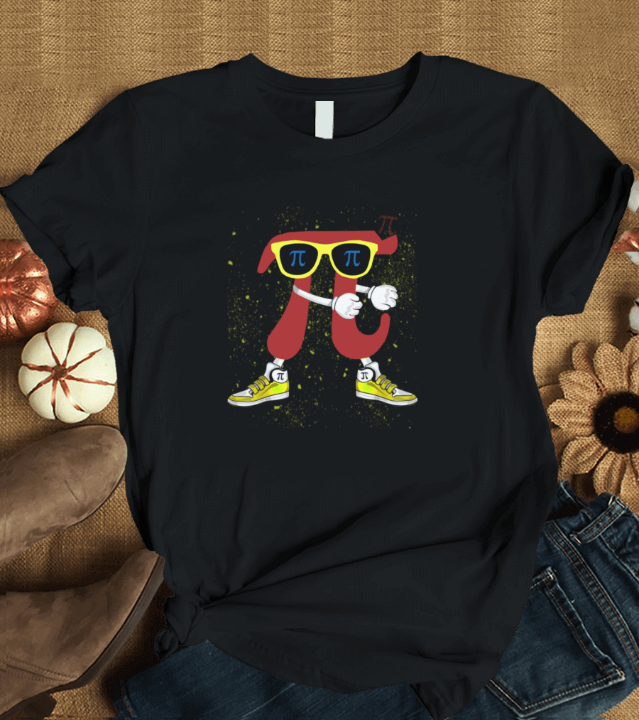 Pi Like A Boss Cool Sunglasses Sneakers Character T-Shirt