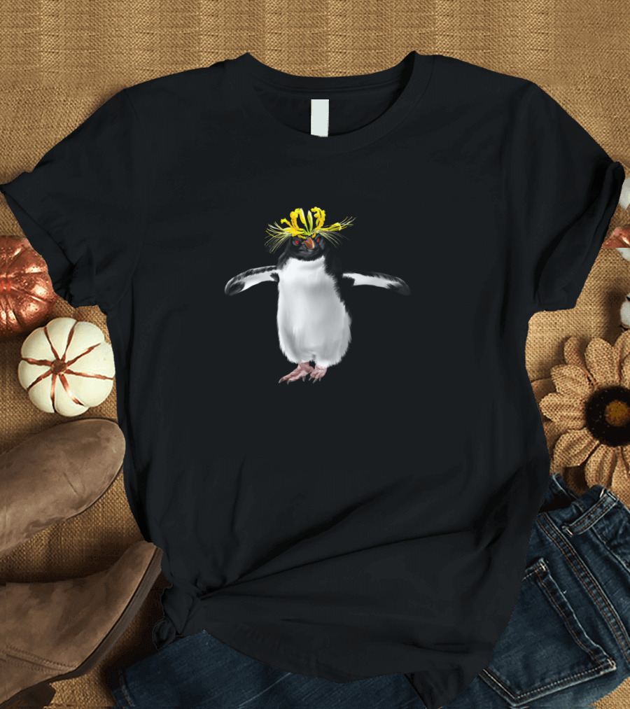 I Need A Hug Penguin With Yellow Feather Crown T-Shirt