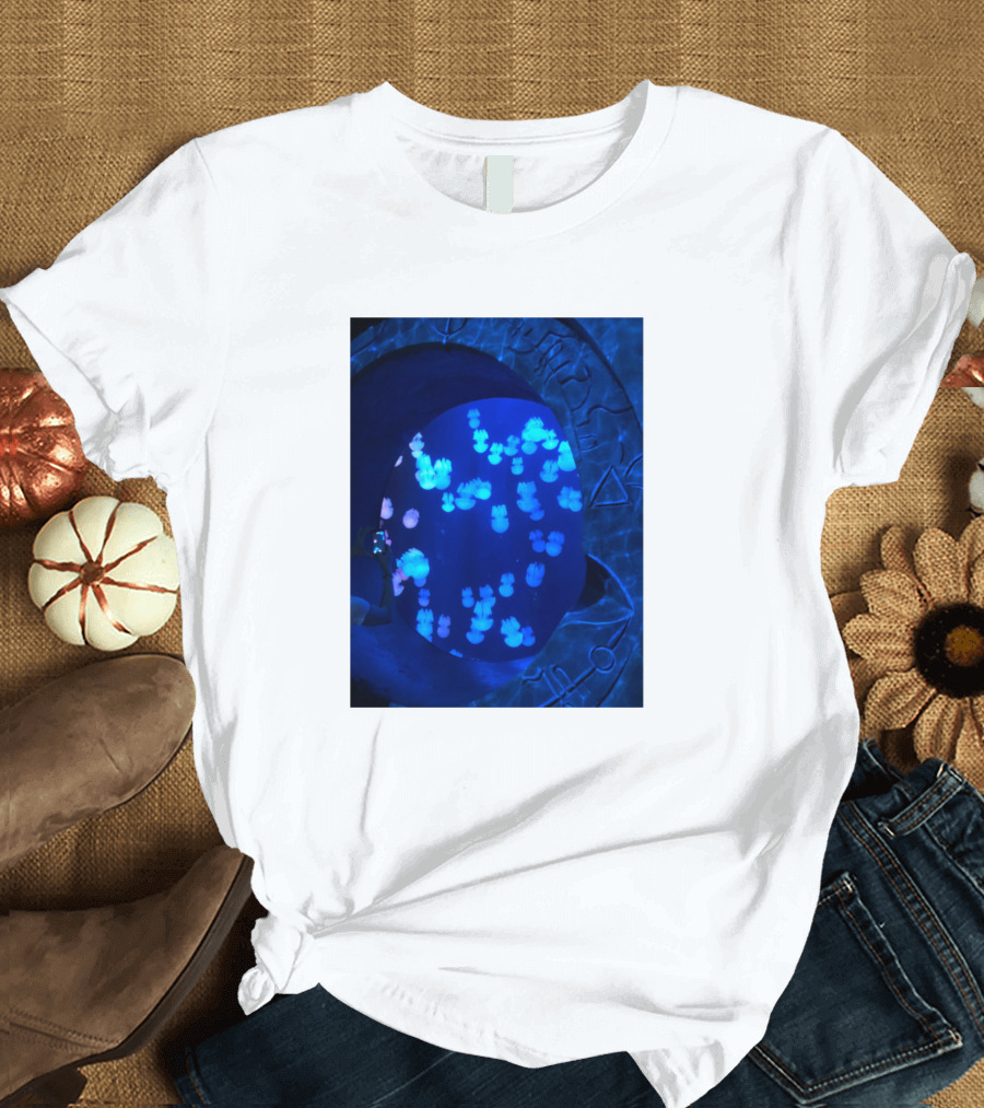 Jellyfish Photography Glowing Blue Ocean Display T-Shirt