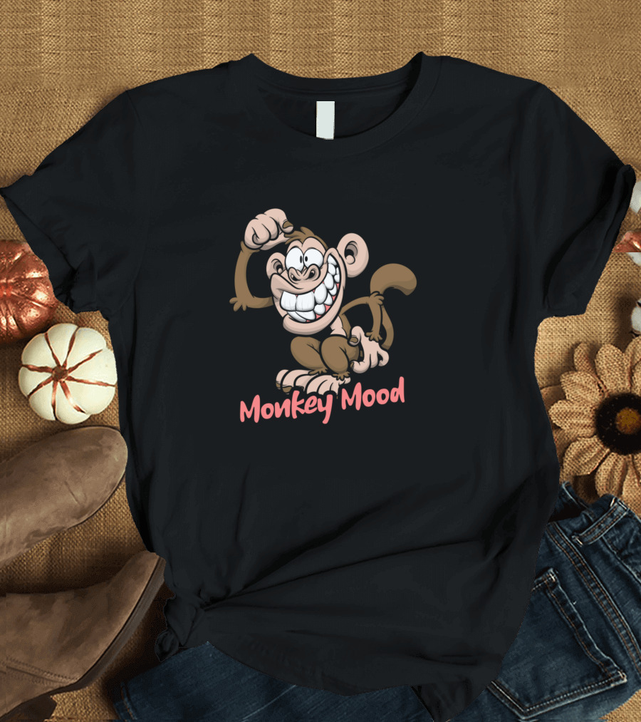 Monkey Mood Fun Cartoon Grin T-Shirt