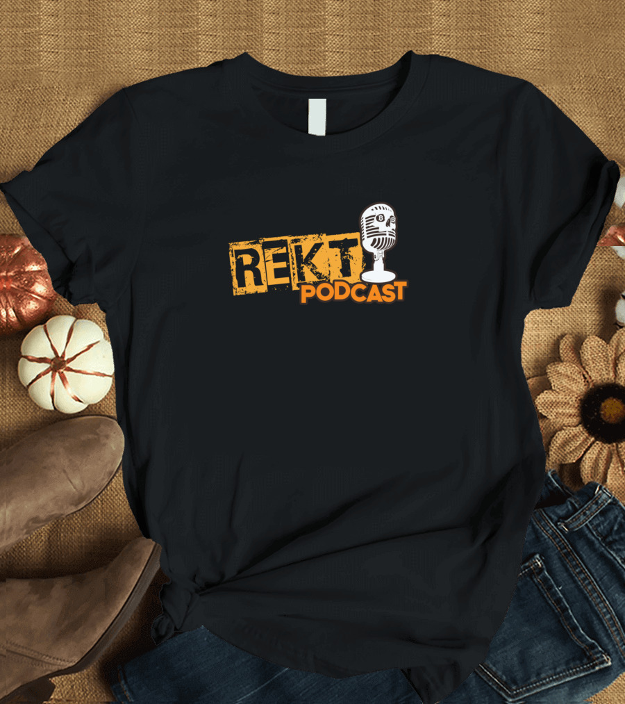 REKT Podcast with Retro Mic T-Shirt