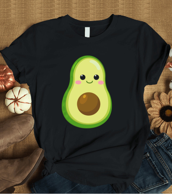 T-Shirt: Adorable Smiling Avocado Slice Kawaii T-Shirt Adorable Smiling Avocado Slice Kawaii T-Shirt