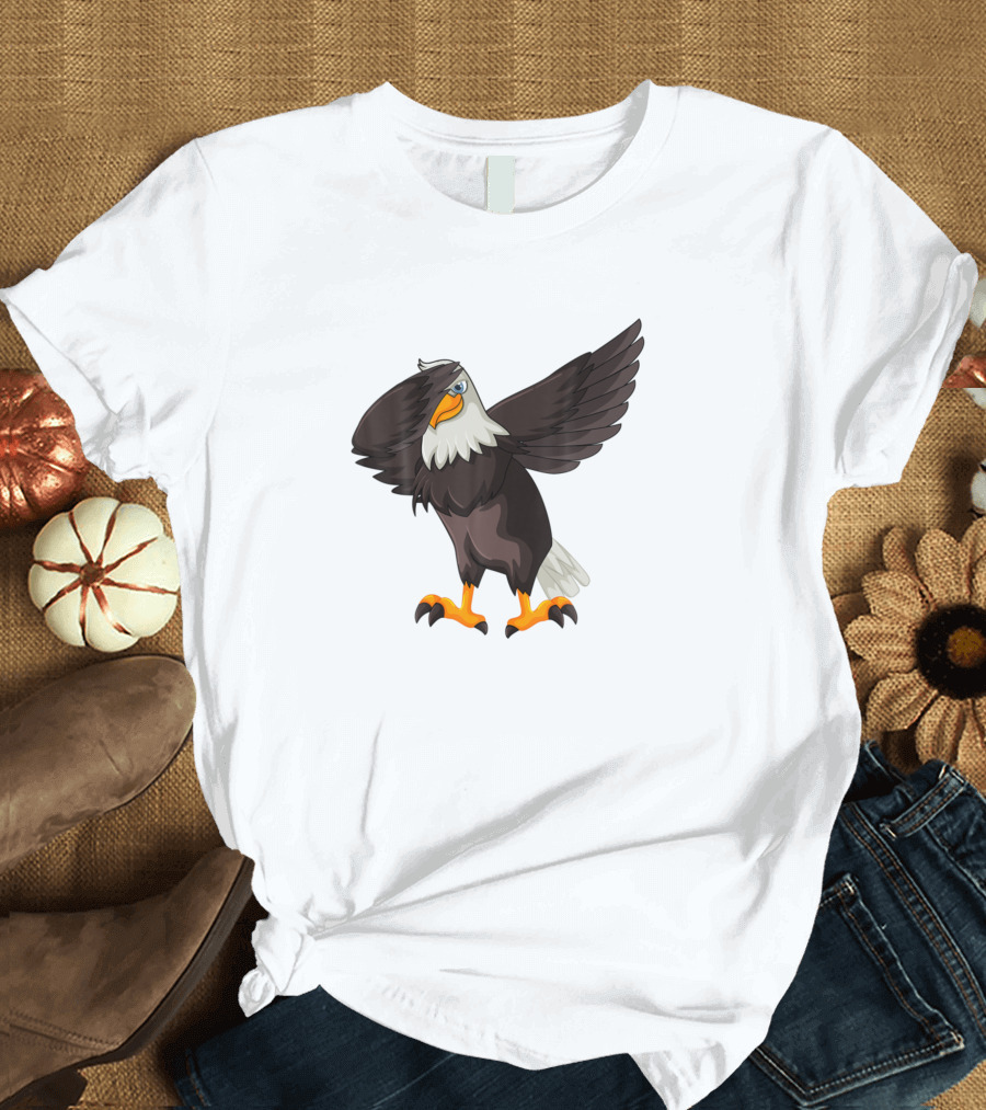 Dabbing Eagle Large Bird America Hilarious USA Iconic Bald Eagle Pose T-Shirt