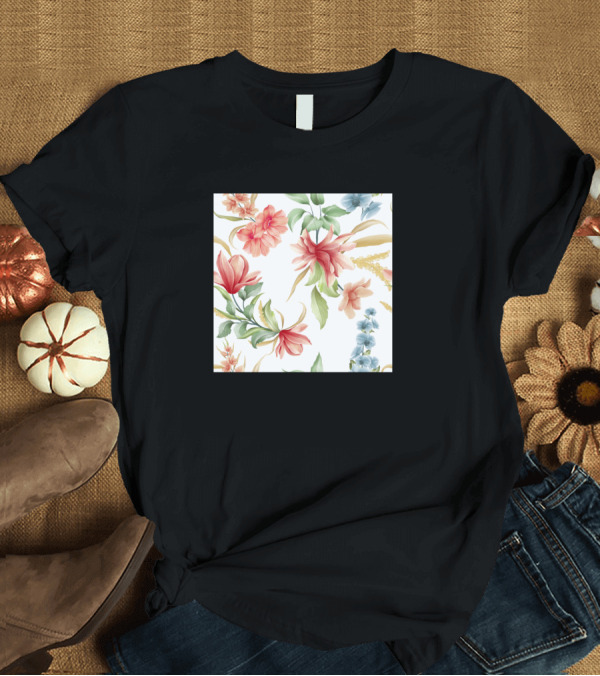 T-Shirt: Floral Blossoms in Pastel Hues T-Shirt Floral Blossoms in Pastel Hues T-Shirt
