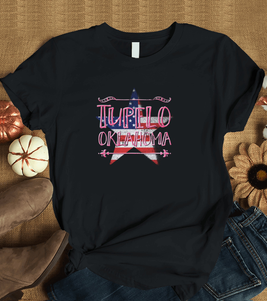 Tupelo Oklahoma American Flag Star T-Shirt